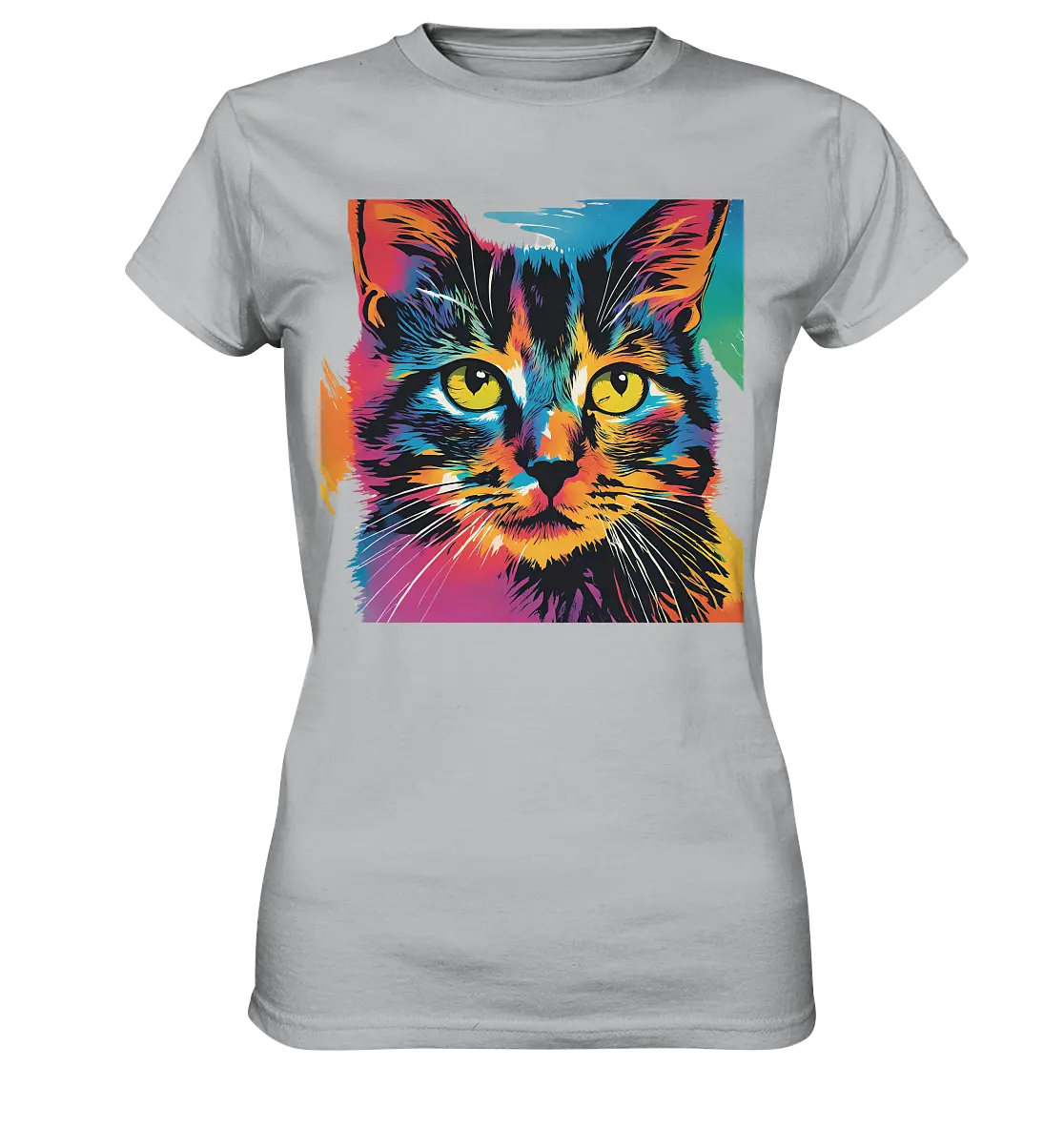 Farbenprächtiger Katzenkopf – Tiger's Blick - Ladies Premium Shirt Bright Lights Arts