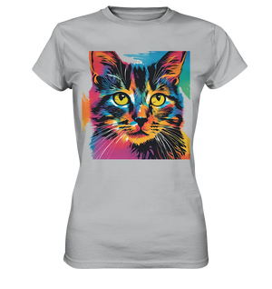 Farbenprächtiger Katzenkopf – Tiger's Blick - Ladies Premium Shirt Bright Lights Arts