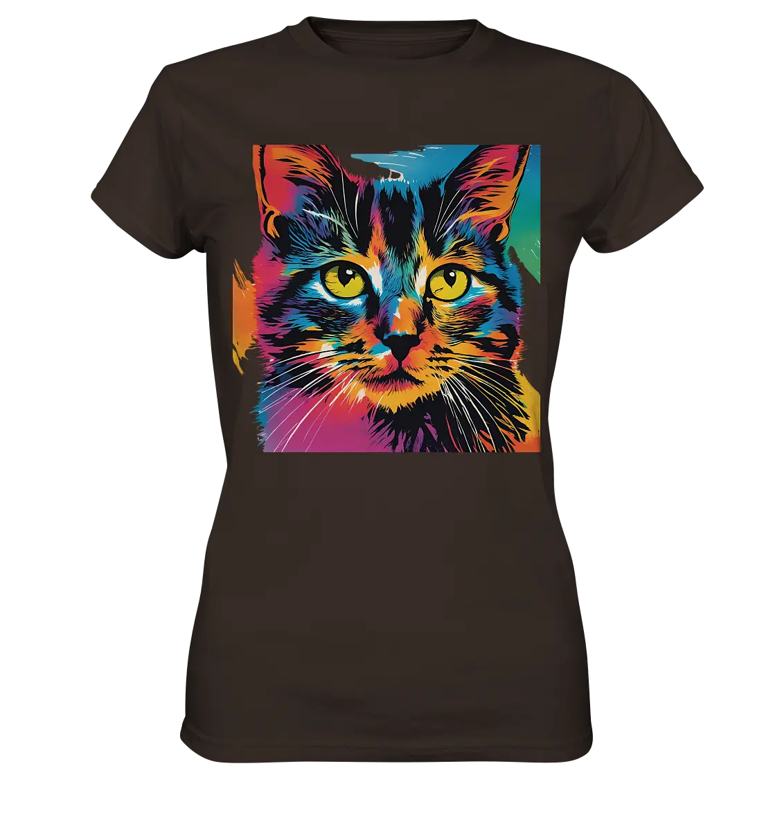 Farbenprächtiger Katzenkopf – Tiger's Blick - Ladies Premium Shirt Bright Lights Arts