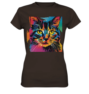 Farbenprächtiger Katzenkopf – Tiger's Blick - Ladies Premium Shirt Bright Lights Arts