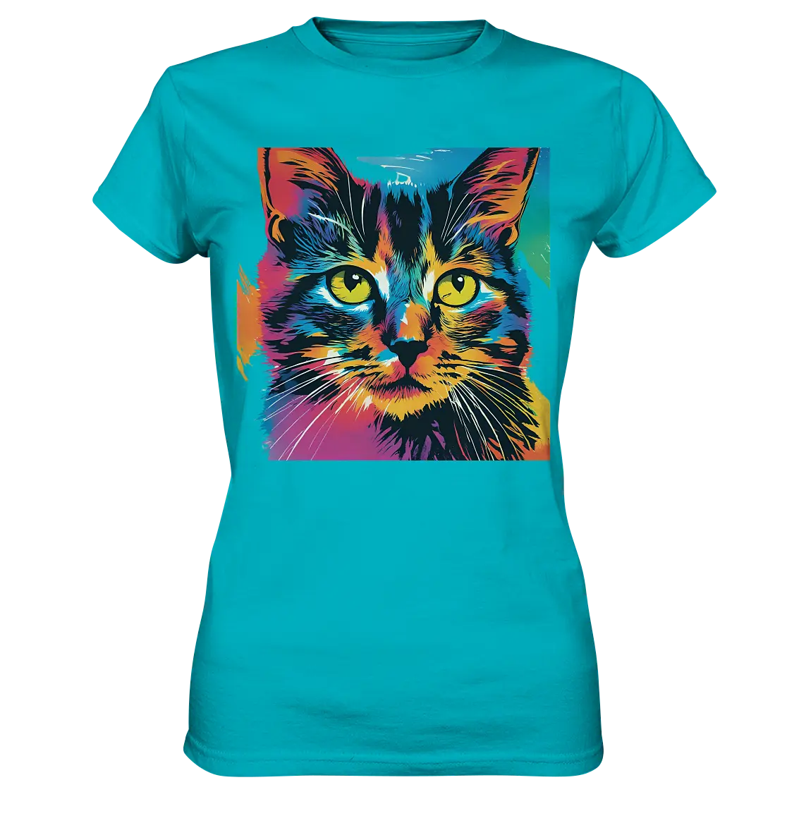 Farbenprächtiger Katzenkopf – Tiger's Blick - Ladies Premium Shirt Bright Lights Arts