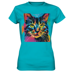 Farbenprächtiger Katzenkopf – Tiger's Blick - Ladies Premium Shirt Bright Lights Arts