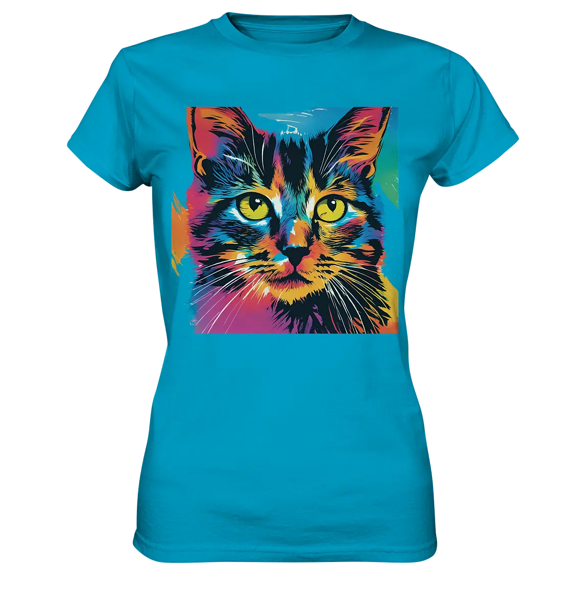 Farbenprächtiger Katzenkopf – Tiger's Blick - Ladies Premium Shirt Bright Lights Arts
