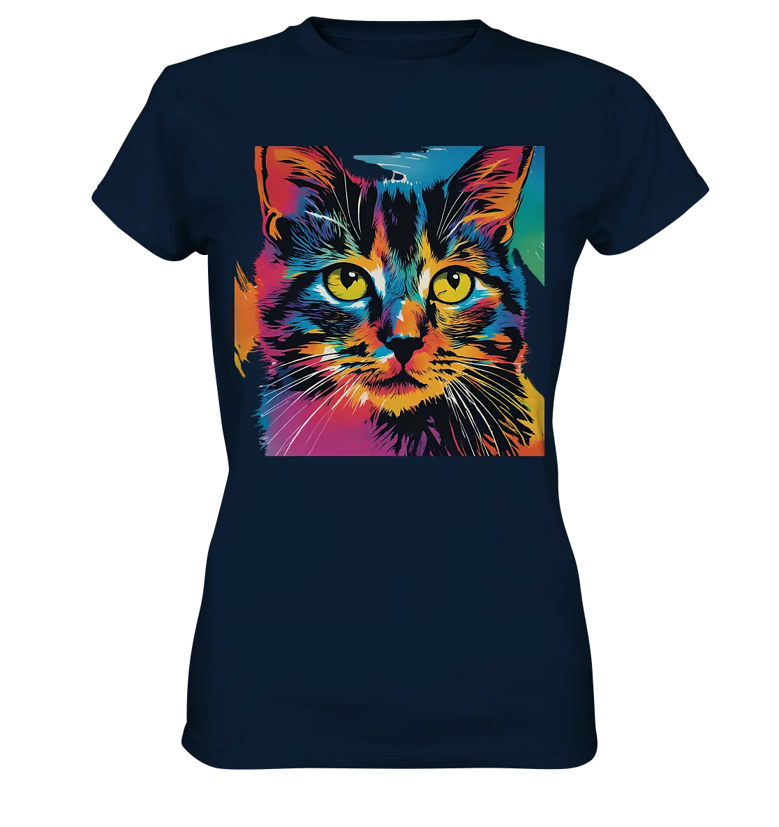 Farbenprächtiger Katzenkopf – Tiger's Blick - Ladies Premium Shirt Bright Lights Arts