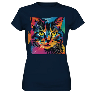 Farbenprächtiger Katzenkopf – Tiger's Blick - Ladies Premium Shirt Bright Lights Arts