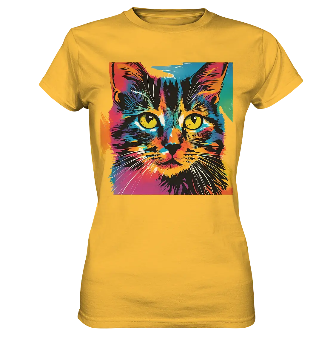 Farbenprächtiger Katzenkopf – Tiger's Blick - Ladies Premium Shirt Bright Lights Arts