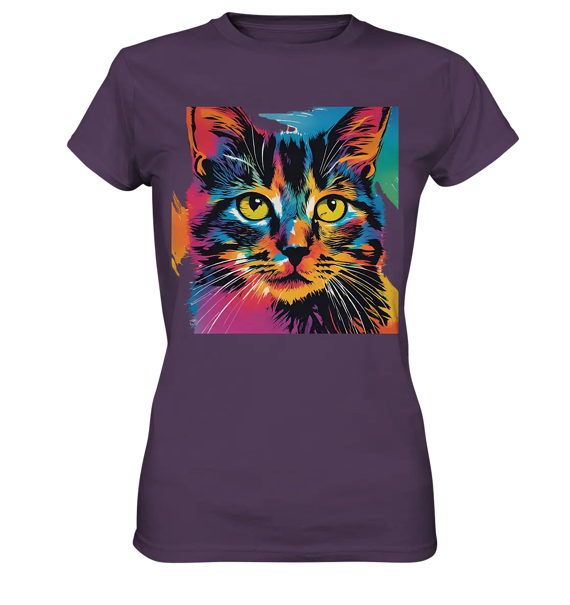Farbenprächtiger Katzenkopf – Tiger's Blick - Ladies Premium Shirt Bright Lights Arts