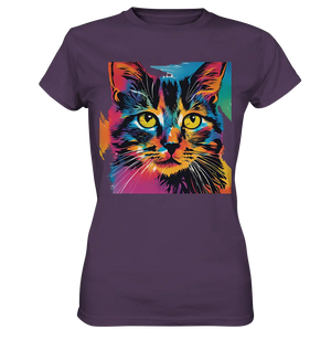 Farbenprächtiger Katzenkopf – Tiger's Blick - Ladies Premium Shirt Bright Lights Arts