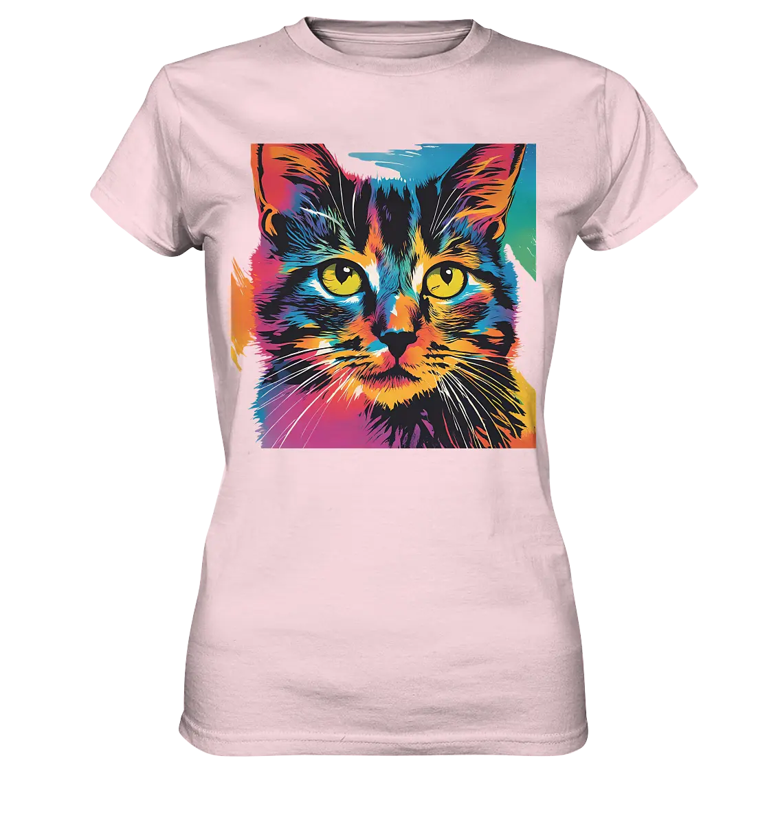 Farbenprächtiger Katzenkopf – Tiger's Blick - Ladies Premium Shirt Bright Lights Arts