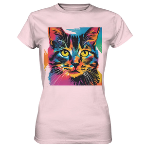 Farbenprächtiger Katzenkopf – Tiger's Blick - Ladies Premium Shirt Bright Lights Arts