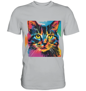 Farbenprächtiger Katzenkopf – Tiger's Blick - Premium Shirt Bright Lights Arts