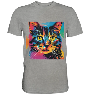 Farbenprächtiger Katzenkopf – Tiger's Blick - Premium Shirt Bright Lights Arts