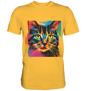 Farbenprächtiger Katzenkopf – Tiger's Blick - Premium Shirt Bright Lights Arts