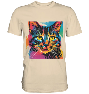 Farbenprächtiger Katzenkopf – Tiger's Blick - Premium Shirt Bright Lights Arts
