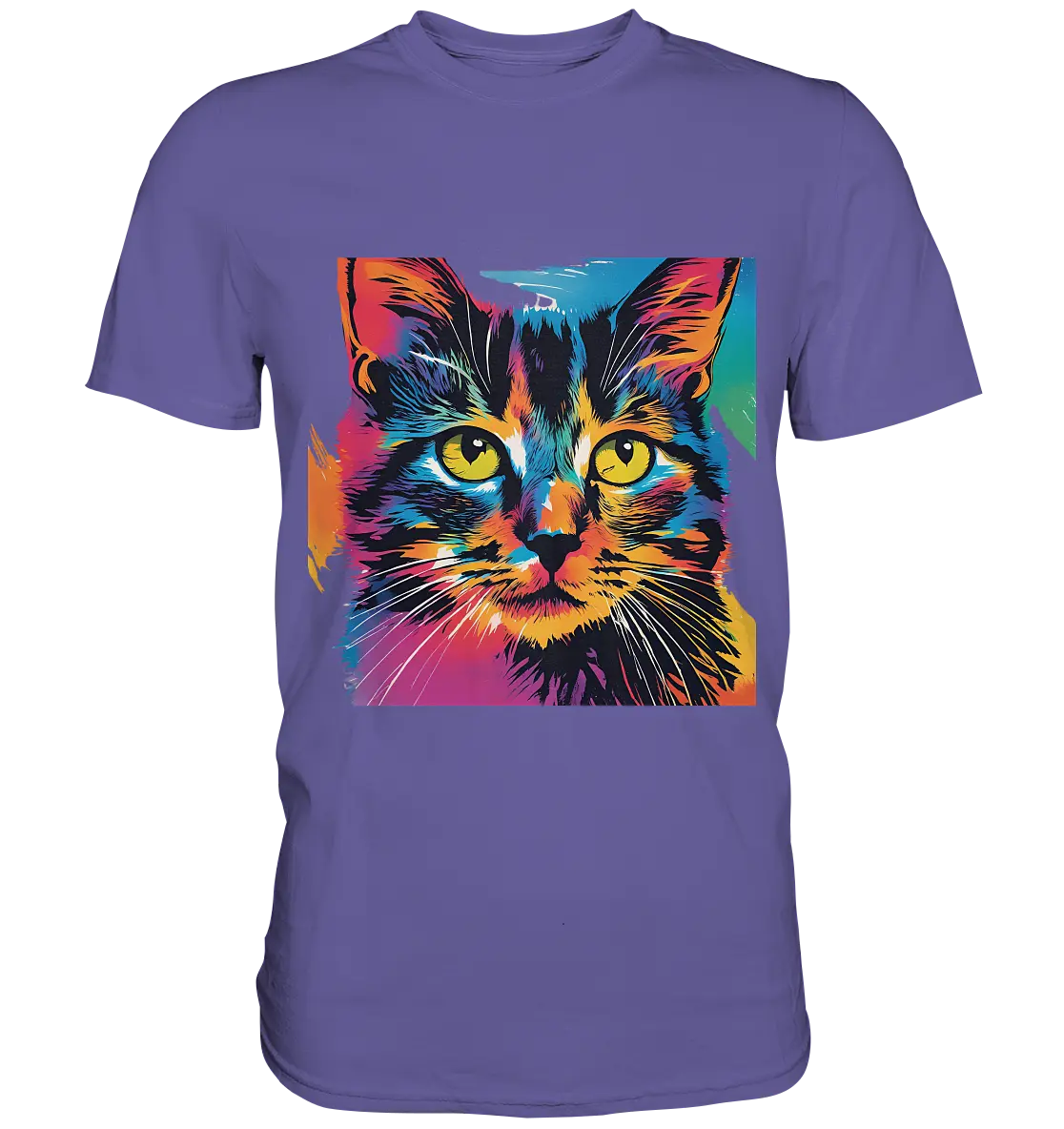 Farbenprächtiger Katzenkopf – Tiger's Blick - Premium Shirt Bright Lights Arts