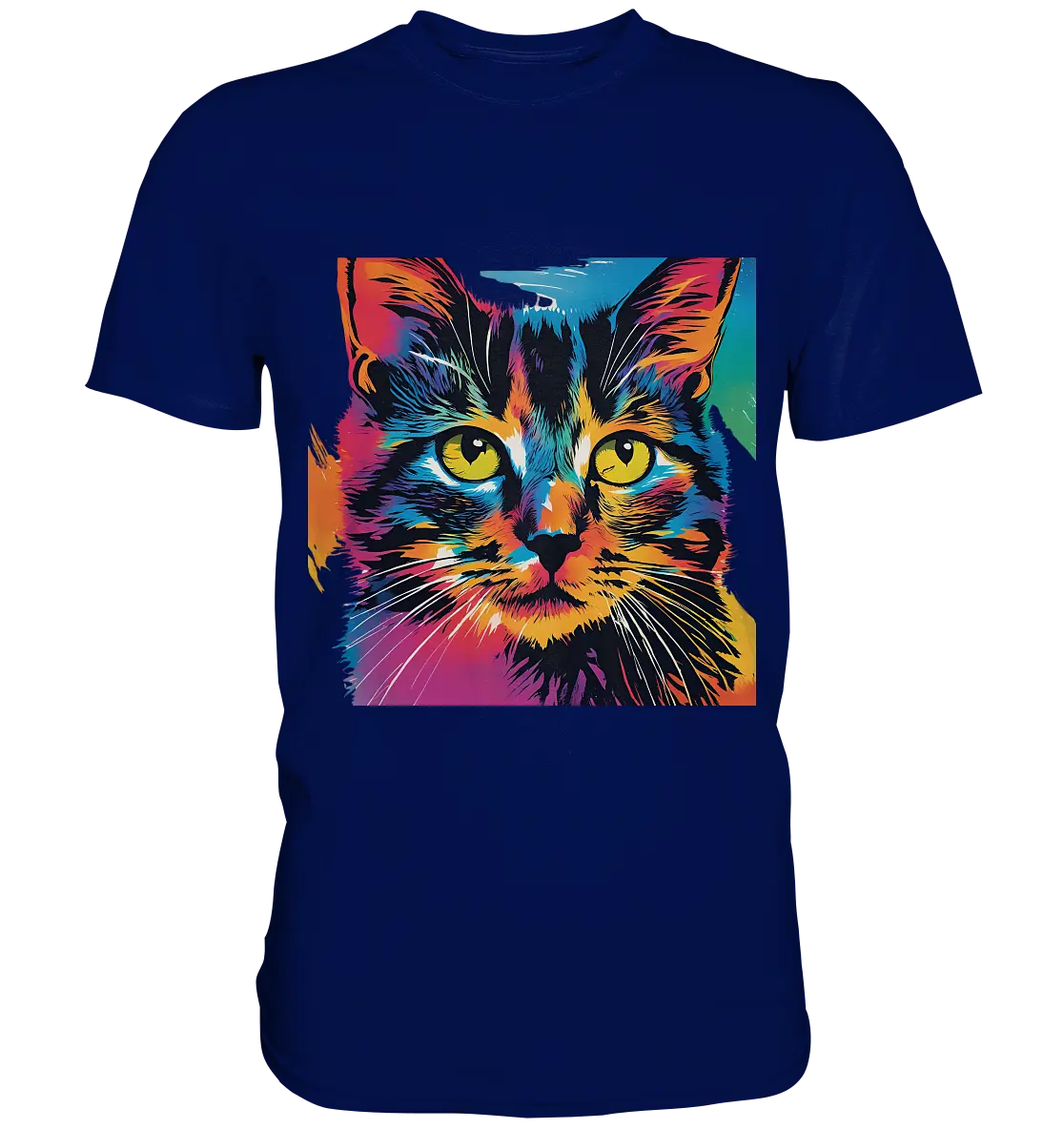 Farbenprächtiger Katzenkopf – Tiger's Blick - Premium Shirt Bright Lights Arts