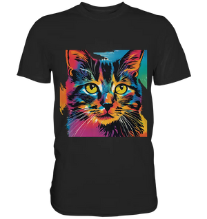Farbenprächtiger Katzenkopf – Tiger's Blick - Premium Shirt Bright Lights Arts