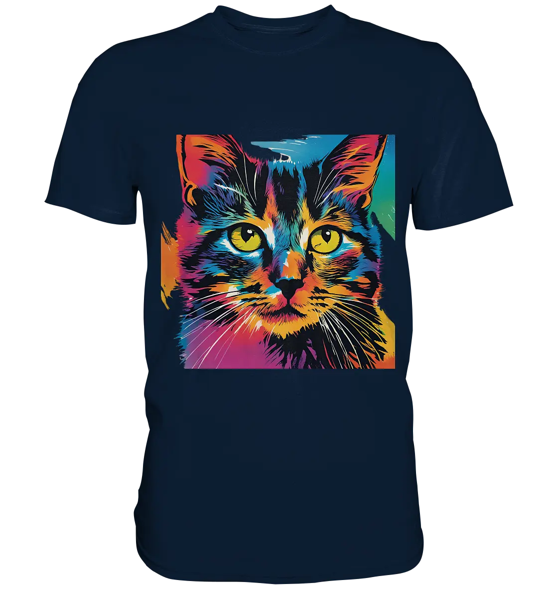 Farbenprächtiger Katzenkopf – Tiger's Blick - Premium Shirt Bright Lights Arts