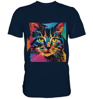 Farbenprächtiger Katzenkopf – Tiger's Blick - Premium Shirt Bright Lights Arts