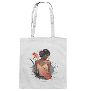 Farbige Eleganz – Stilvolle Frau in einer kreativen Komposition - Baumwolltasche Bright Lights Arts