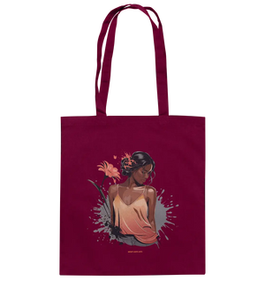 Farbige Eleganz – Stilvolle Frau in einer kreativen Komposition - Baumwolltasche Bright Lights Arts