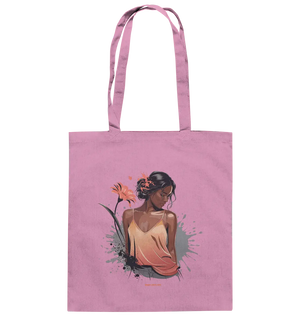 Farbige Eleganz – Stilvolle Frau in einer kreativen Komposition - Baumwolltasche Bright Lights Arts