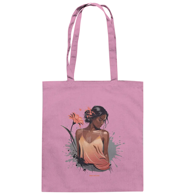 Farbige Eleganz – Stilvolle Frau in einer kreativen Komposition - Baumwolltasche Bright Lights Arts