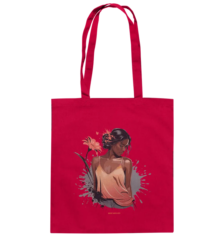 Farbige Eleganz – Stilvolle Frau in einer kreativen Komposition - Baumwolltasche Bright Lights Arts