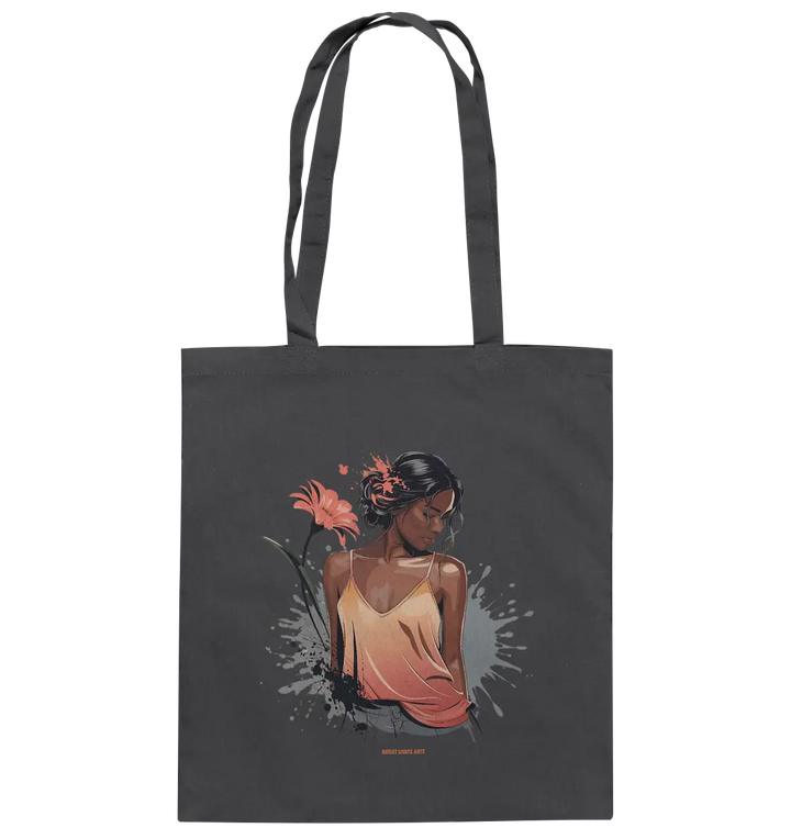 Farbige Eleganz – Stilvolle Frau in einer kreativen Komposition - Baumwolltasche Bright Lights Arts