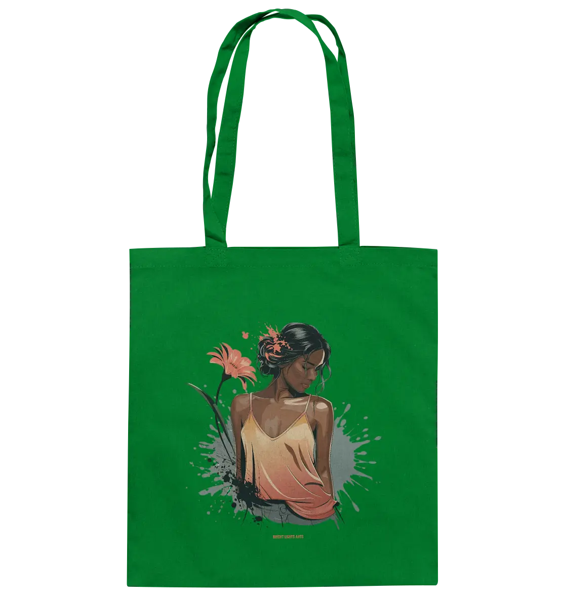 Farbige Eleganz – Stilvolle Frau in einer kreativen Komposition - Baumwolltasche Bright Lights Arts