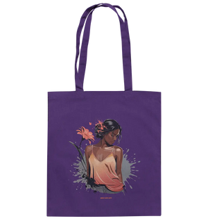 Farbige Eleganz – Stilvolle Frau in einer kreativen Komposition - Baumwolltasche Bright Lights Arts