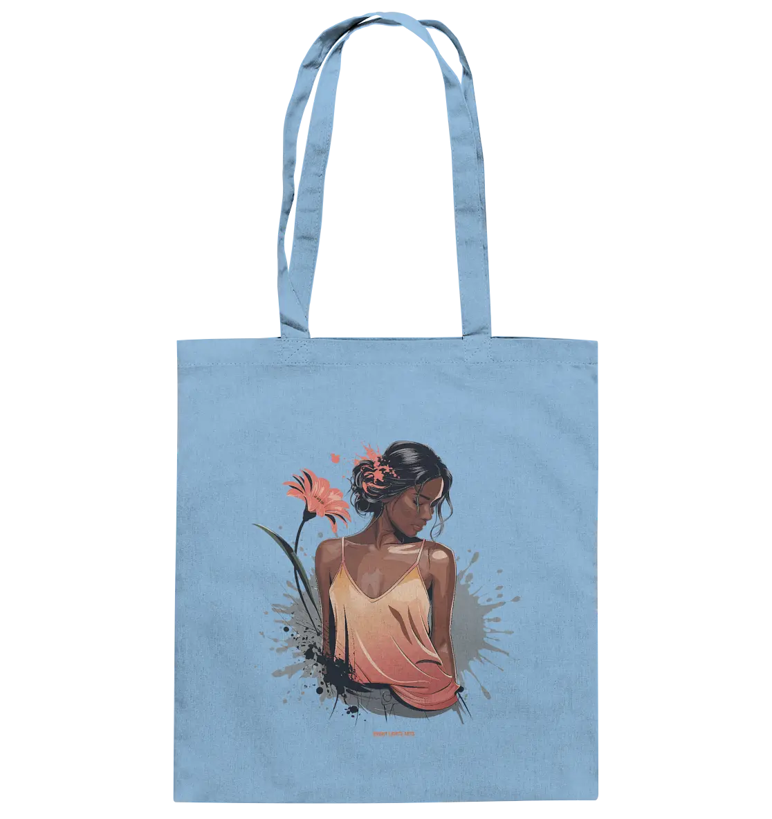 Farbige Eleganz – Stilvolle Frau in einer kreativen Komposition - Baumwolltasche Bright Lights Arts