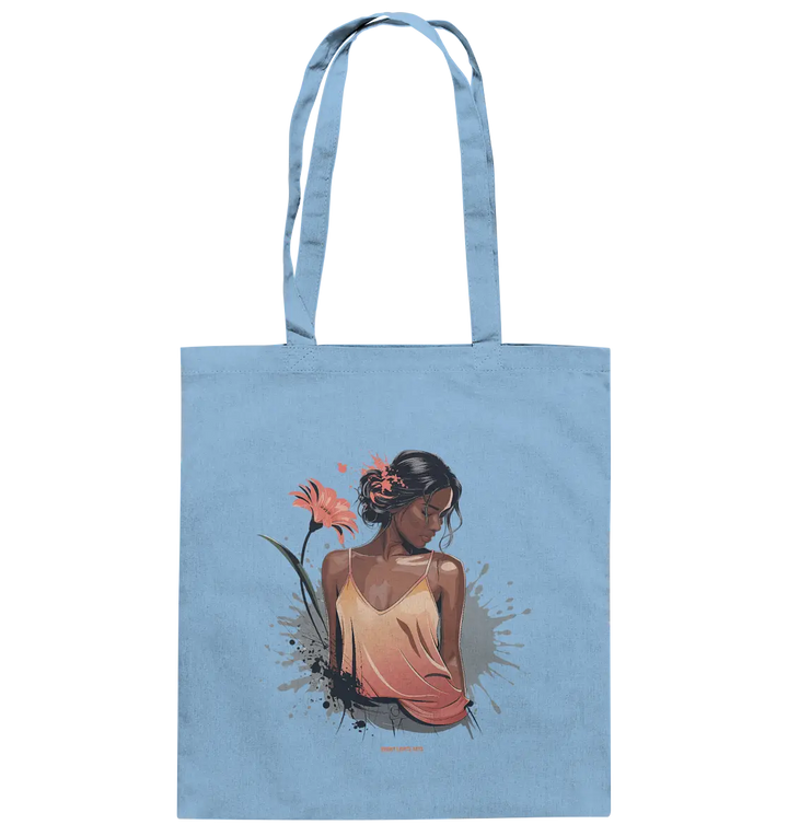 Farbige Eleganz – Stilvolle Frau in einer kreativen Komposition - Baumwolltasche Bright Lights Arts