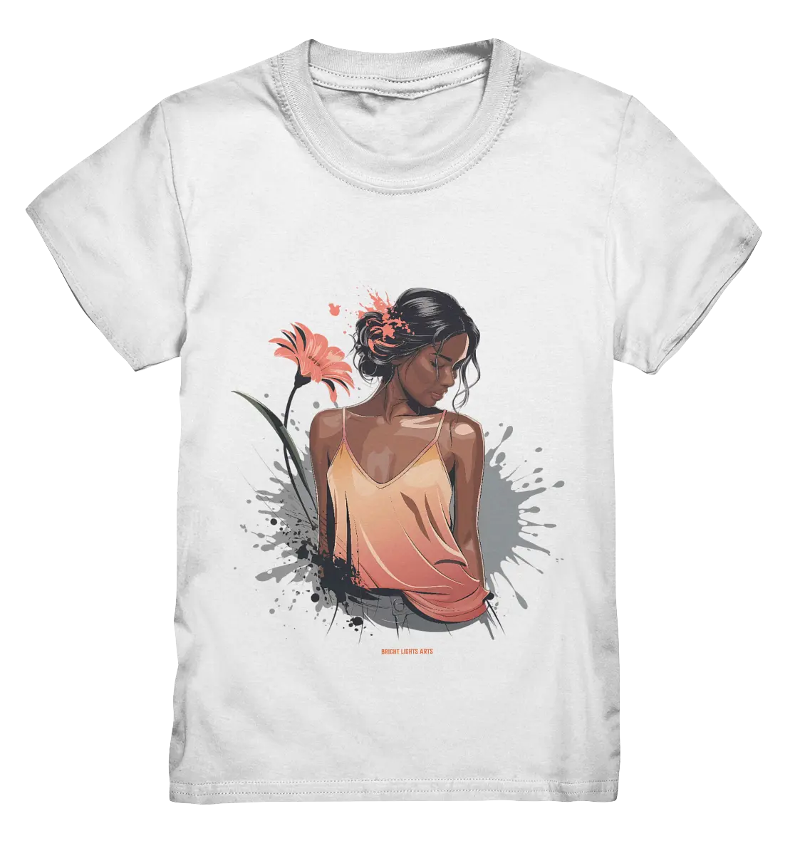 Farbige Eleganz – Stilvolle Frau in einer kreativen Komposition - Kids Premium Shirt Bright Lights Arts