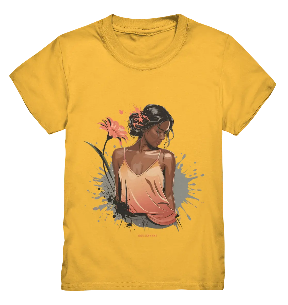 Farbige Eleganz – Stilvolle Frau in einer kreativen Komposition - Kids Premium Shirt Bright Lights Arts