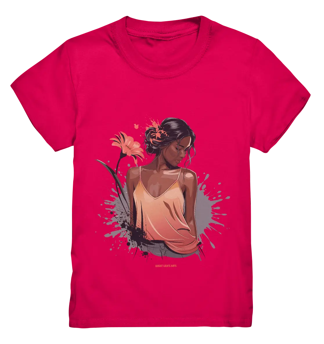 Farbige Eleganz – Stilvolle Frau in einer kreativen Komposition - Kids Premium Shirt Bright Lights Arts