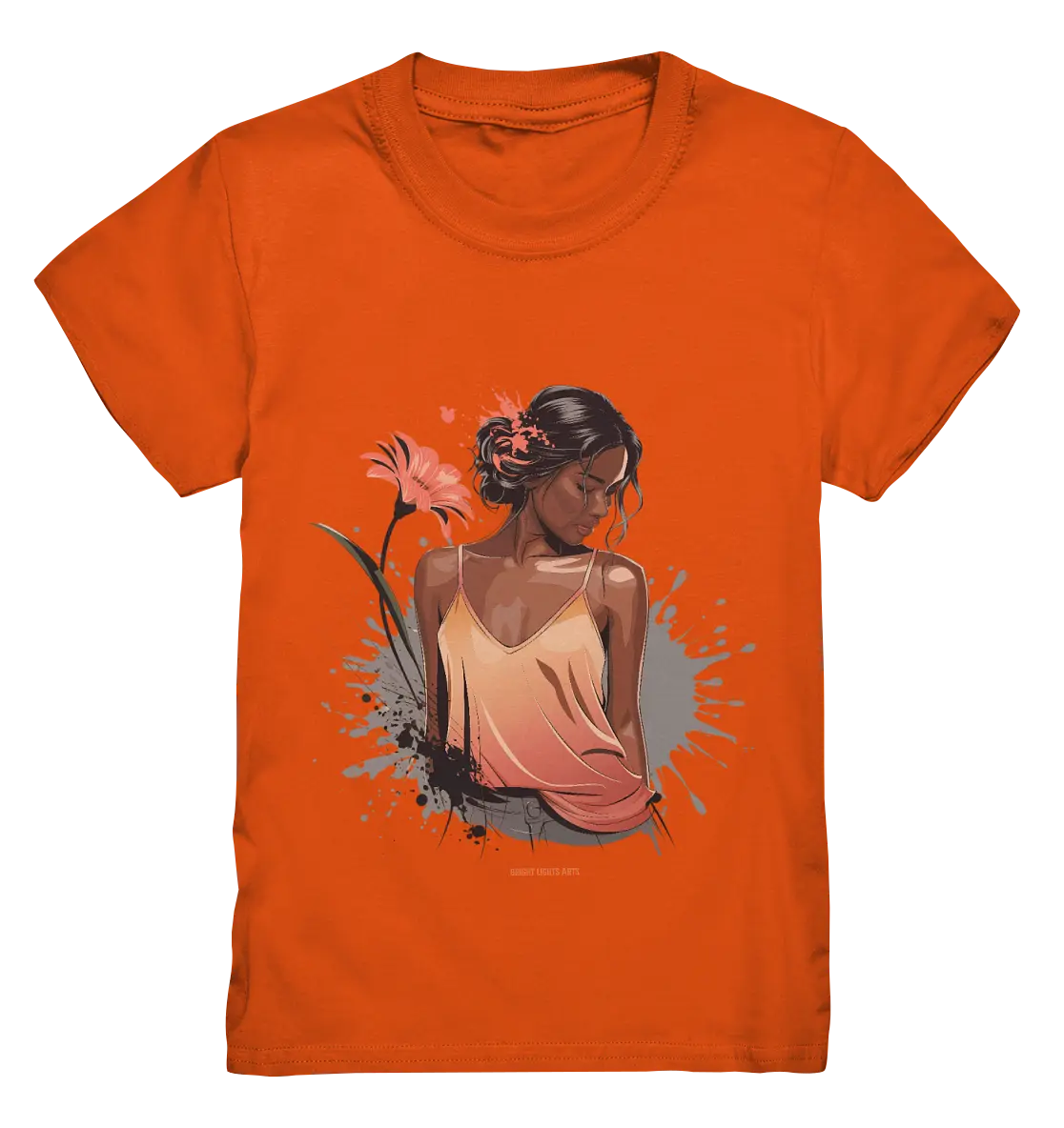 Farbige Eleganz – Stilvolle Frau in einer kreativen Komposition - Kids Premium Shirt Bright Lights Arts