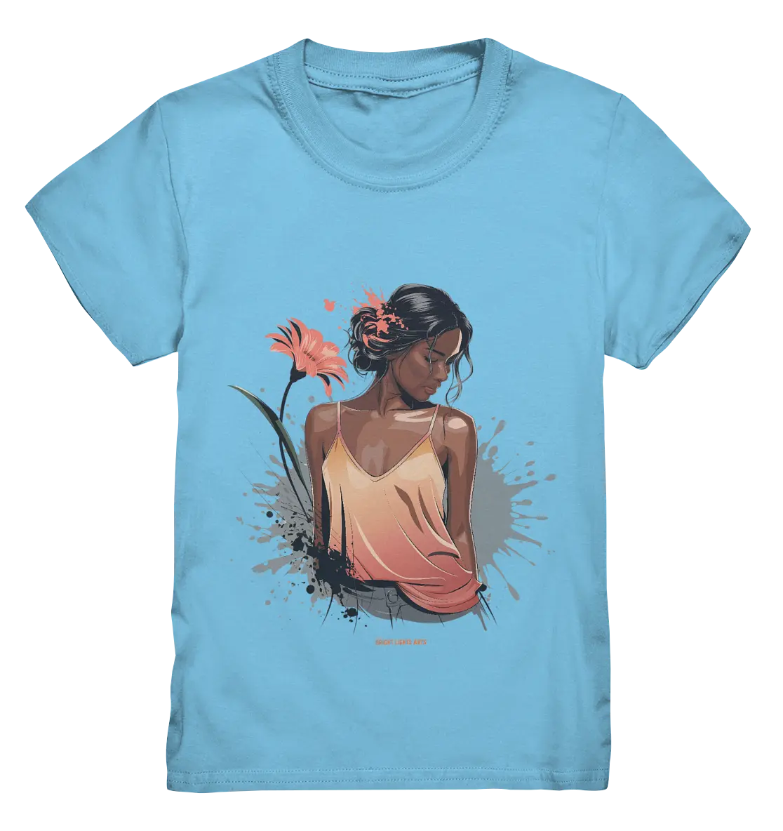 Farbige Eleganz – Stilvolle Frau in einer kreativen Komposition - Kids Premium Shirt Bright Lights Arts