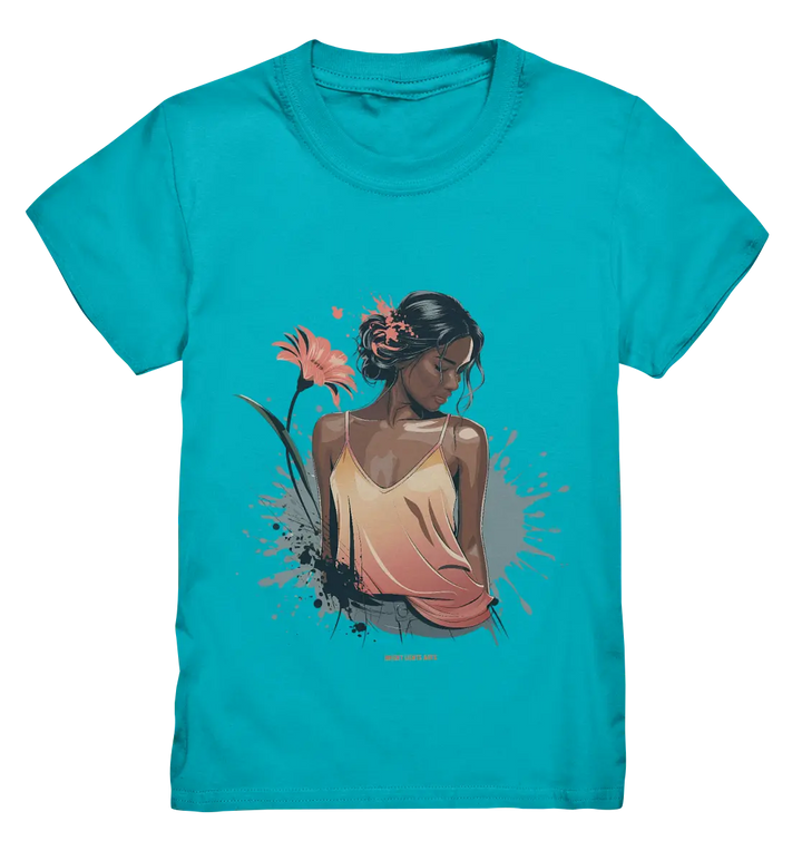 Farbige Eleganz – Stilvolle Frau in einer kreativen Komposition - Kids Premium Shirt Bright Lights Arts