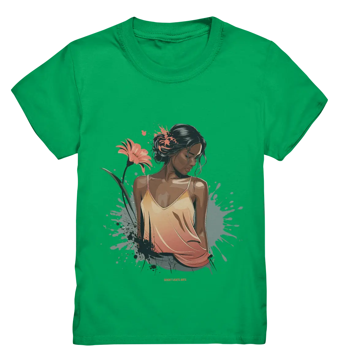 Farbige Eleganz – Stilvolle Frau in einer kreativen Komposition - Kids Premium Shirt Bright Lights Arts