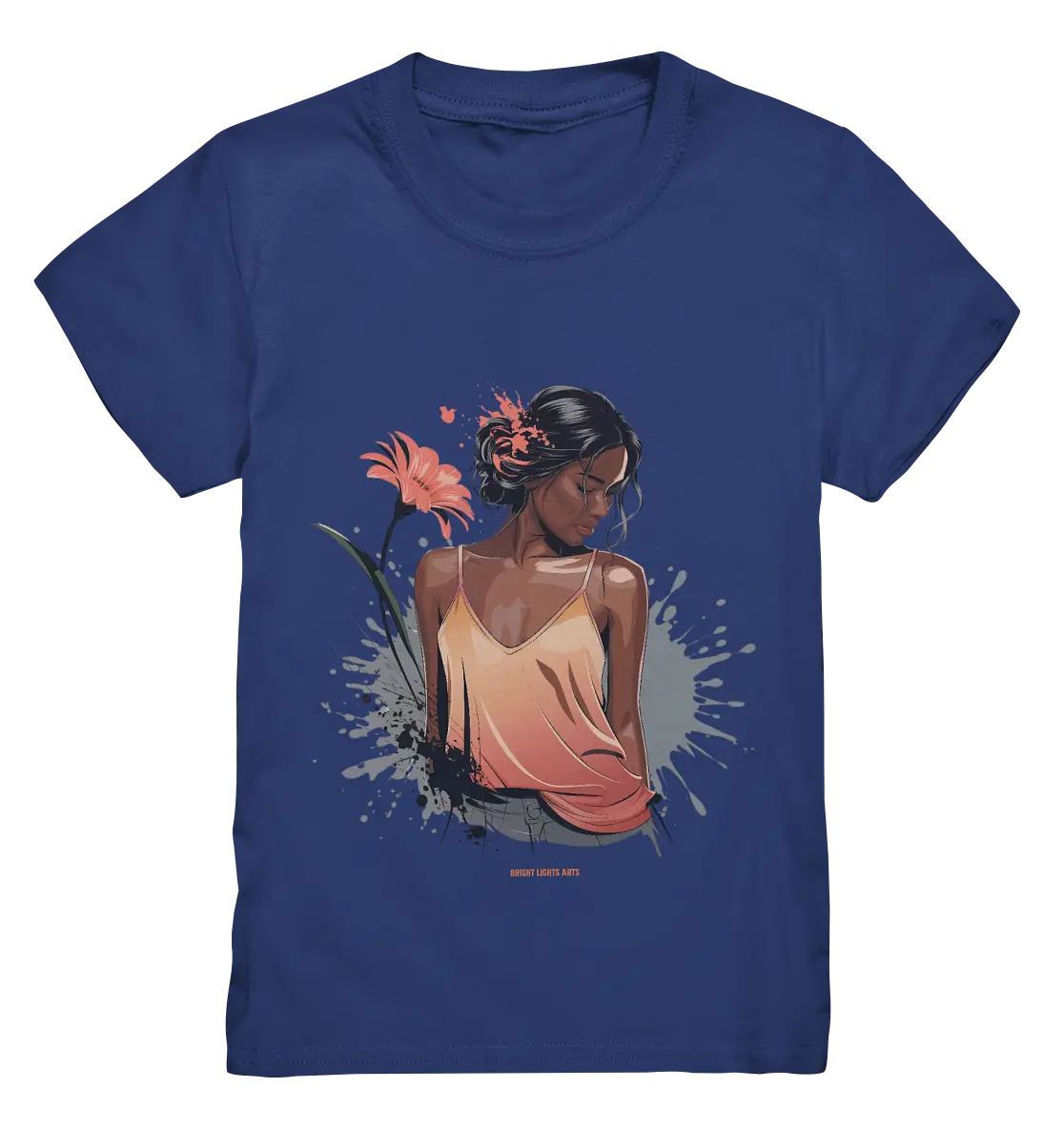 Farbige Eleganz – Stilvolle Frau in einer kreativen Komposition - Kids Premium Shirt Bright Lights Arts