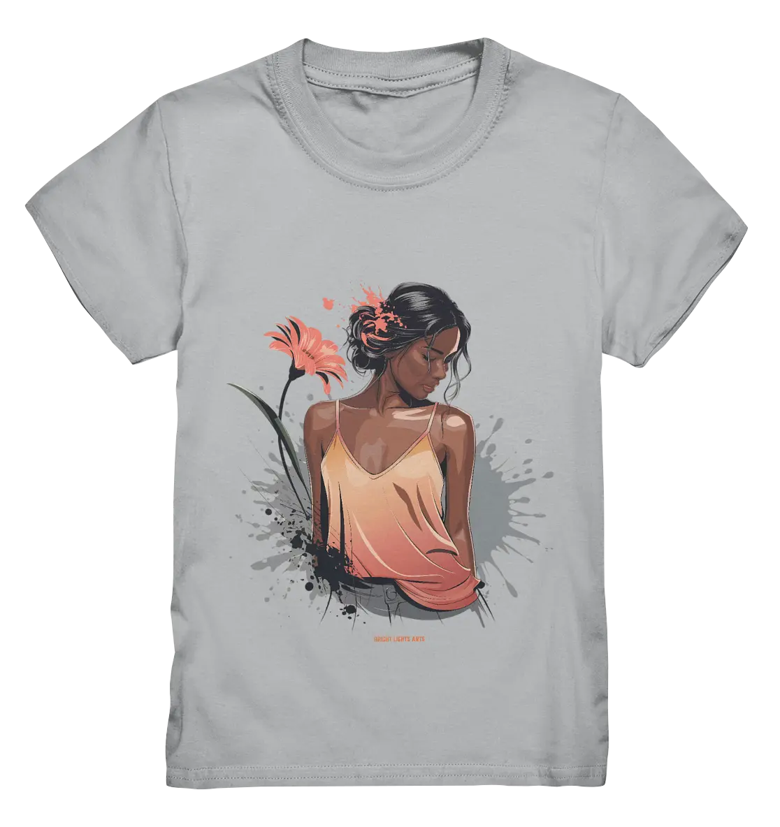 Farbige Eleganz – Stilvolle Frau in einer kreativen Komposition - Kids Premium Shirt Bright Lights Arts