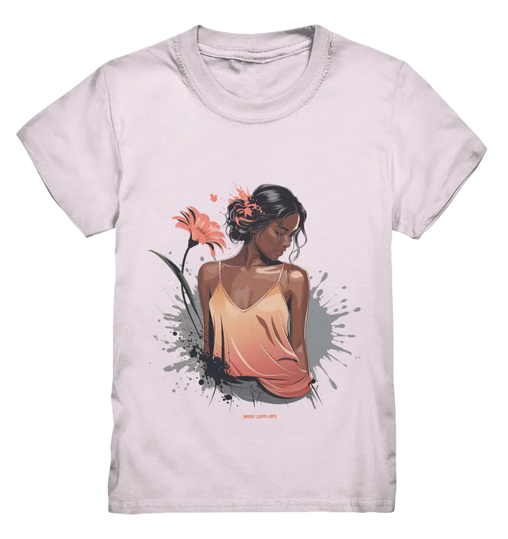 Farbige Eleganz – Stilvolle Frau in einer kreativen Komposition - Kids Premium Shirt Bright Lights Arts