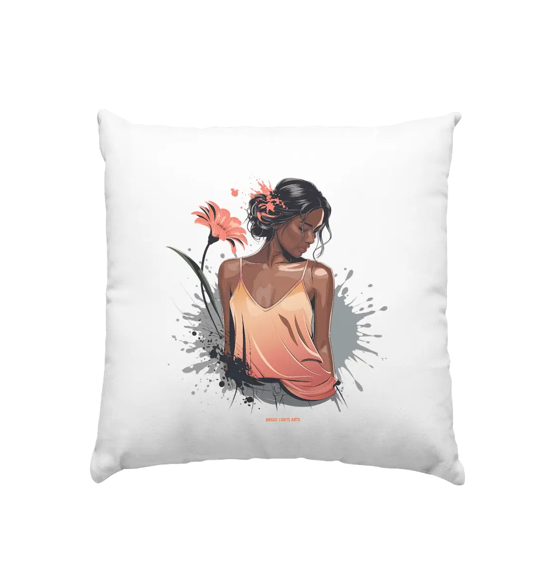 Farbige Eleganz – Stilvolle Frau in einer kreativen Komposition - Kissen 40x40cm Bright Lights Arts