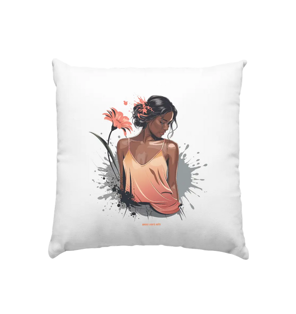Farbige Eleganz – Stilvolle Frau in einer kreativen Komposition - Kissen 40x40cm Bright Lights Arts