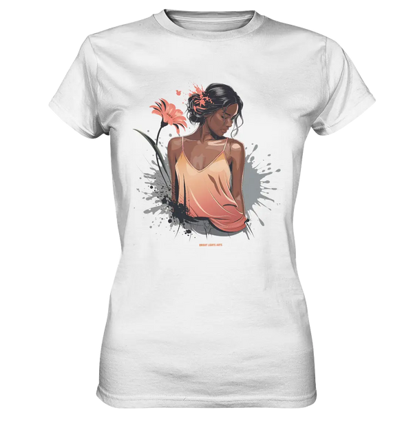 Farbige Eleganz – Stilvolle Frau in einer kreativen Komposition - Ladies Premium Shirt Bright Lights Arts