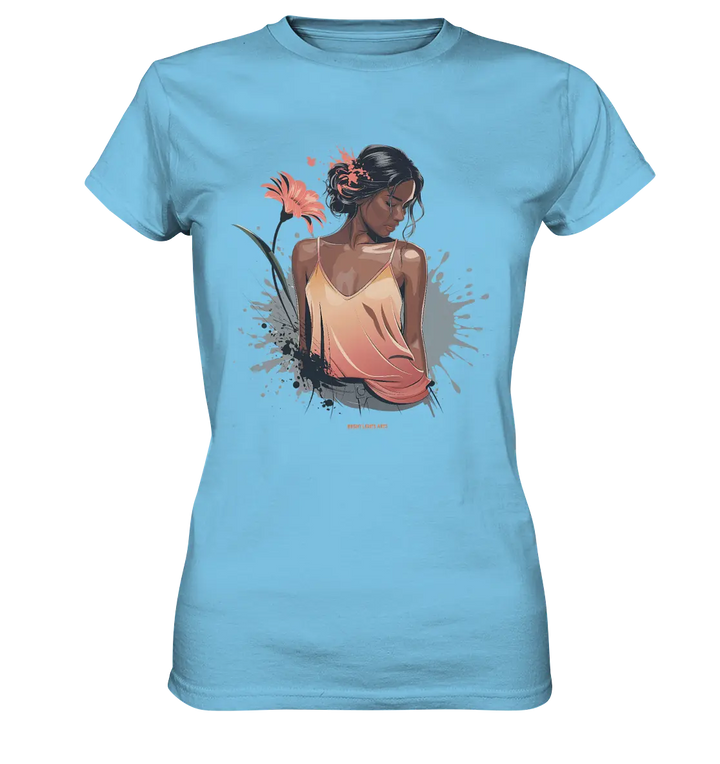 Farbige Eleganz – Stilvolle Frau in einer kreativen Komposition - Ladies Premium Shirt Bright Lights Arts