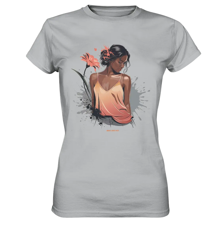 Farbige Eleganz – Stilvolle Frau in einer kreativen Komposition - Ladies Premium Shirt Bright Lights Arts