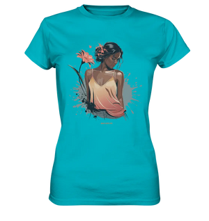 Farbige Eleganz – Stilvolle Frau in einer kreativen Komposition - Ladies Premium Shirt Bright Lights Arts