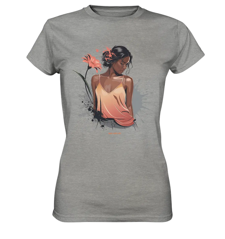 Farbige Eleganz – Stilvolle Frau in einer kreativen Komposition - Ladies Premium Shirt Bright Lights Arts